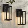 1_John Timberland Titan 14" Black Dusk to Dawn Outdoor Lights Set of 2
