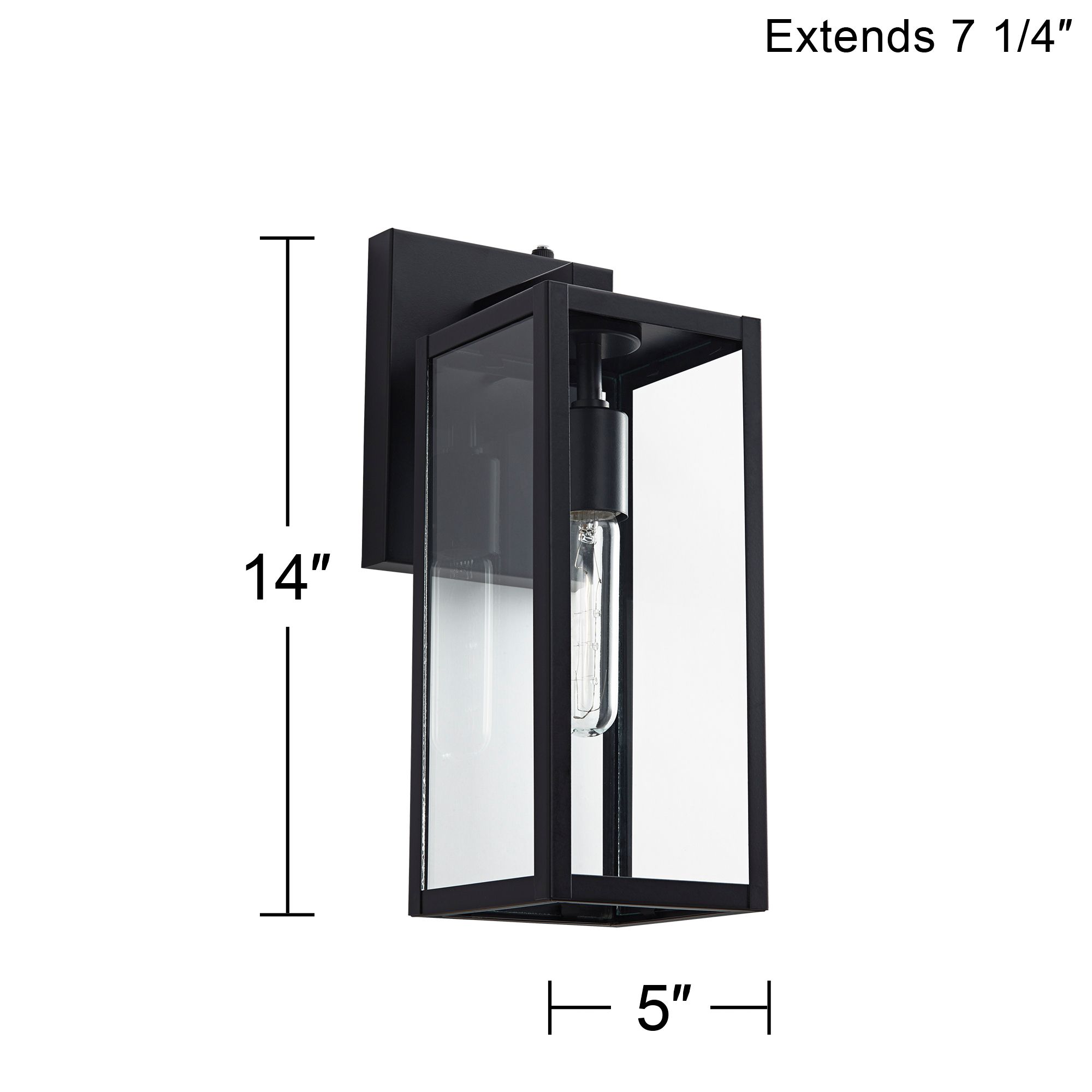 John Timberland Titan 14" Black Dusk to Dawn Outdoor Lights Set of 2 in scene