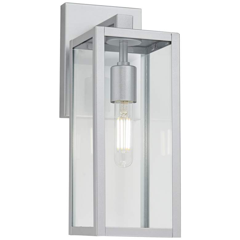 Image 2 John Timberland Titan 14" High Glass and Silver Outdoor Wall Light