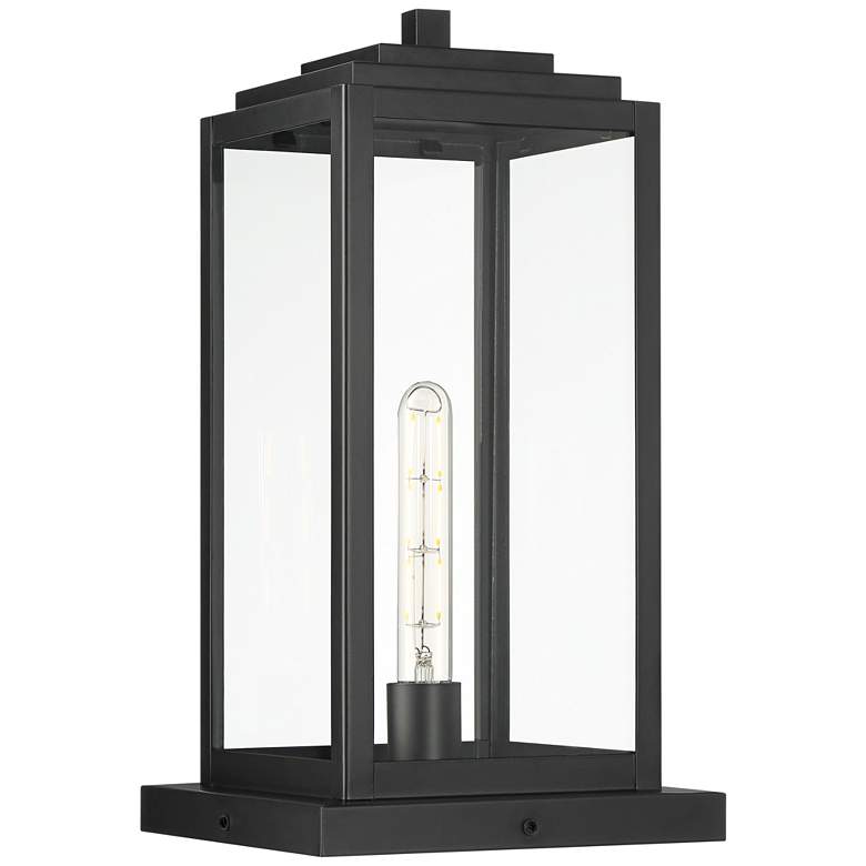 Image 3 John Timberland Titan 17" Matte Black Clear Glass Outdoor Pier Light