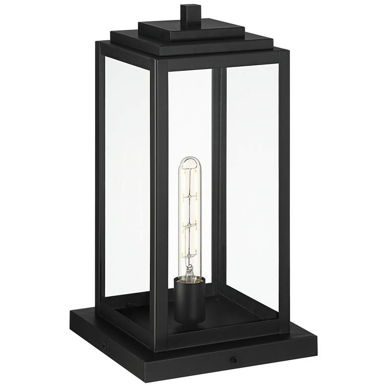 Image 5 John Timberland Titan 17" Matte Black Clear Glass Outdoor Pier Light more views