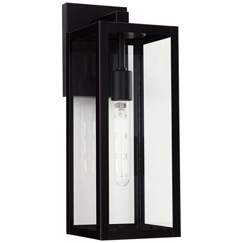 Image 3 John Timberland Titan 17" Mystic Black and Glass Outdoor Wall Light