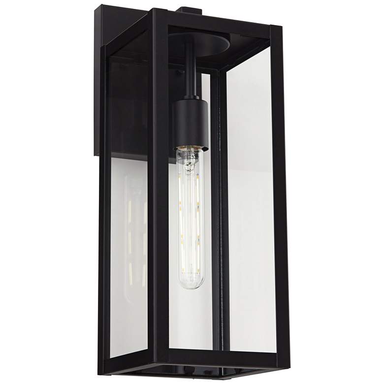 Image 6 John Timberland Titan 17 inch Mystic Black and Glass Outdoor Wall Light more views