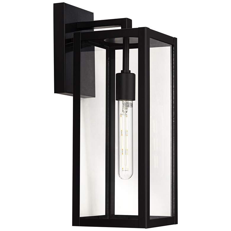 Image 7 John Timberland Titan 17 inch Mystic Black and Glass Outdoor Wall Light more views