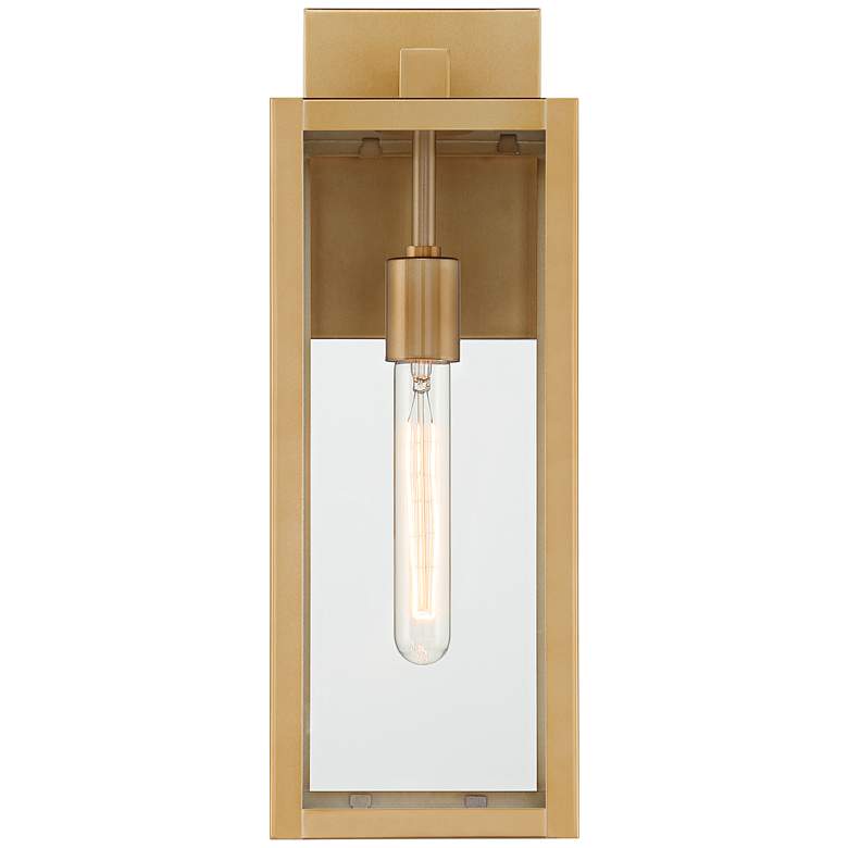 Image 4 John Timberland Titan 17 inch Soft Gold Clear Glass Outdoor Wall Light more views