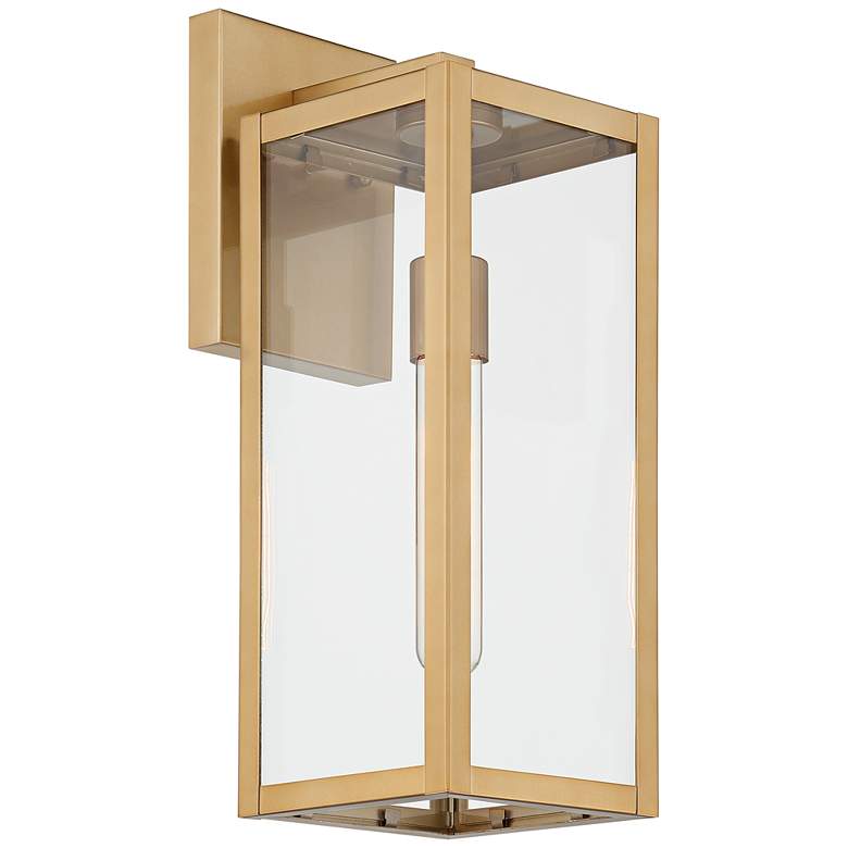 Image 5 John Timberland Titan 17" Soft Gold Clear Glass Outdoor Wall Light more views