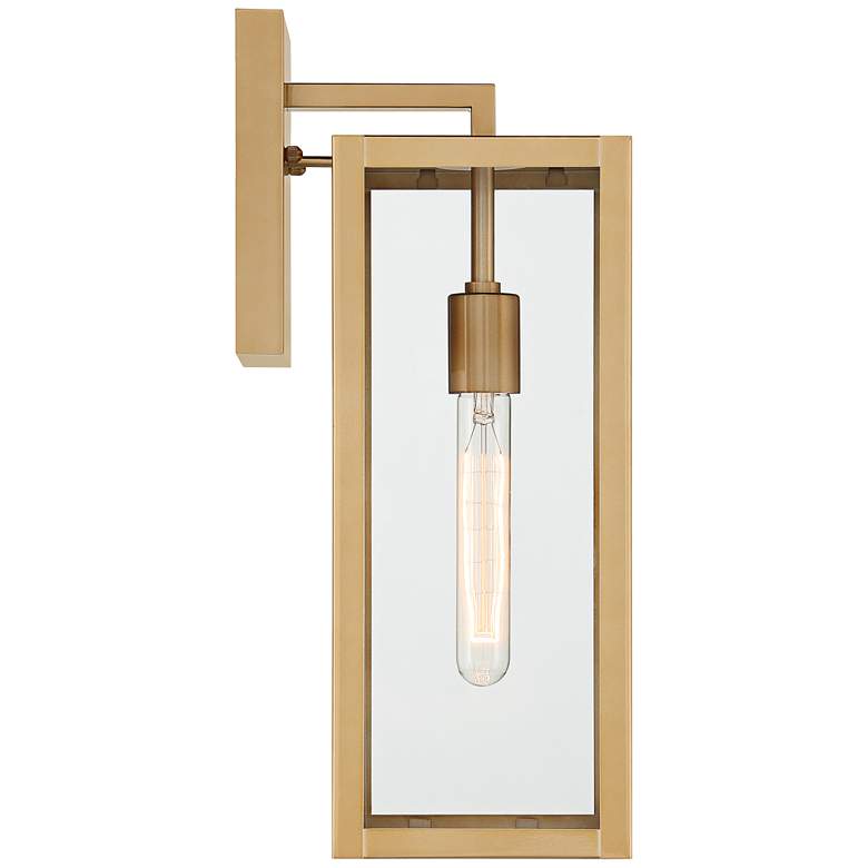 Image 6 John Timberland Titan 17" Soft Gold Clear Glass Outdoor Wall Light more views