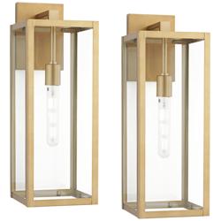 John Timberland Titan 20 1/4" Rectangular Gold Outdoor Lights Set of 2