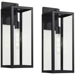 John Timberland Titan 20" Mystic Black Outdoor Wall Lights Set of 2