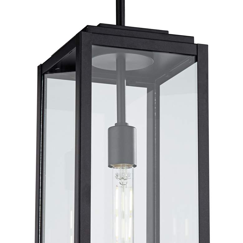 Image 4 John Timberland Titan 27 1/4" Mystic Black Rectangular Hanging Light more views
