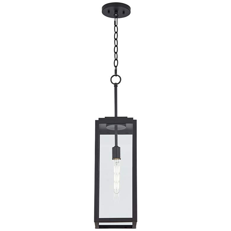 Image 6 John Timberland Titan 27 1/4" Mystic Black Rectangular Hanging Light more views
