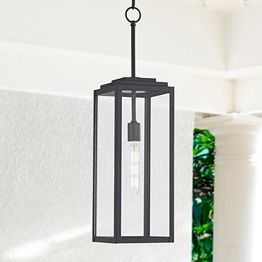 John Timberland Titan 27 1/4" Mystic Black Rectangular Hanging Light