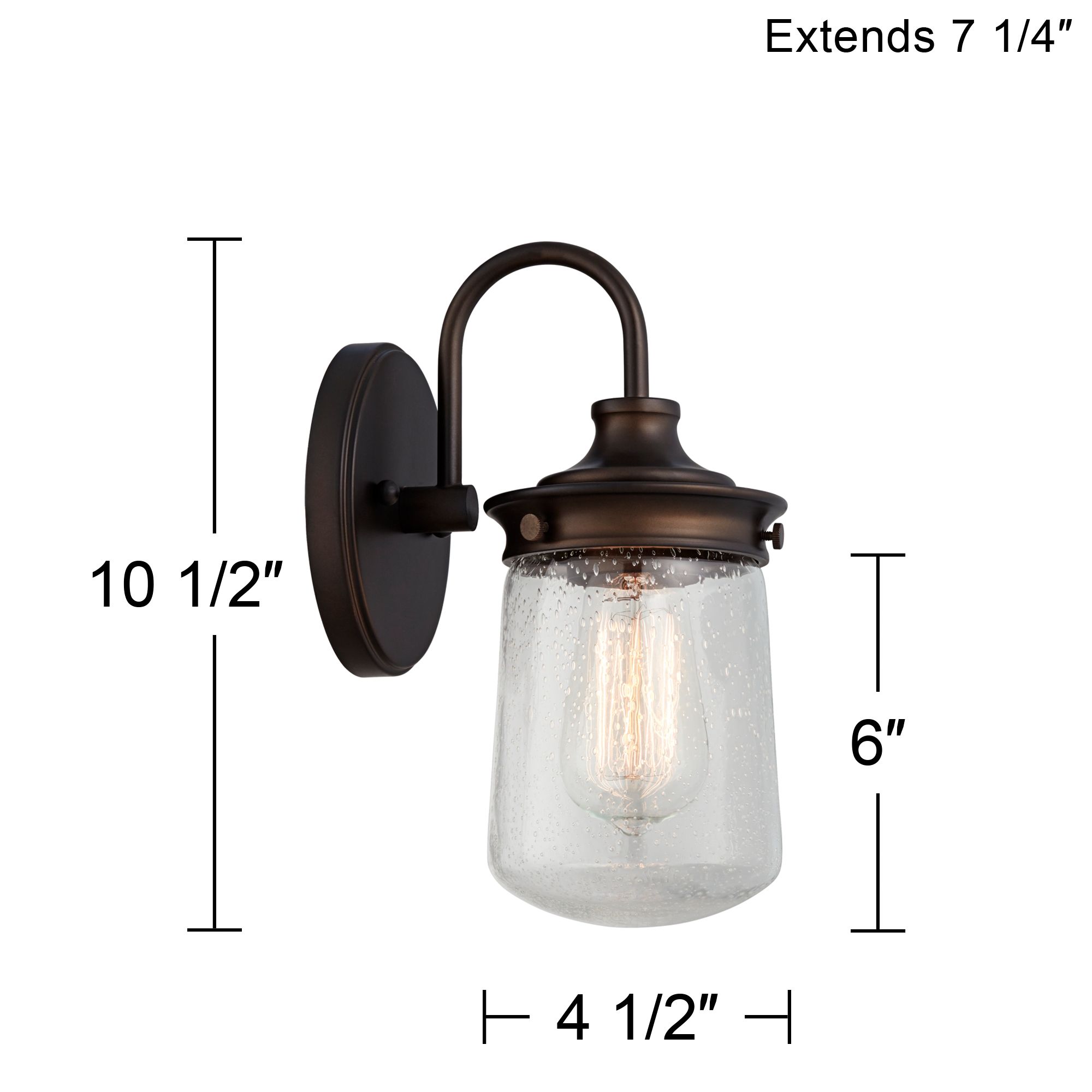 John Timberland Tonopah 10 1/2" Seeded Glass and Bronze Wall Sconce