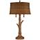 John Timberland Tree Trunk 31 1/2" Rattan Shade Rustic Table Lamp