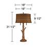 John Timberland Tree Trunk 31 1/2" Rattan Shade Rustic Table Lamp