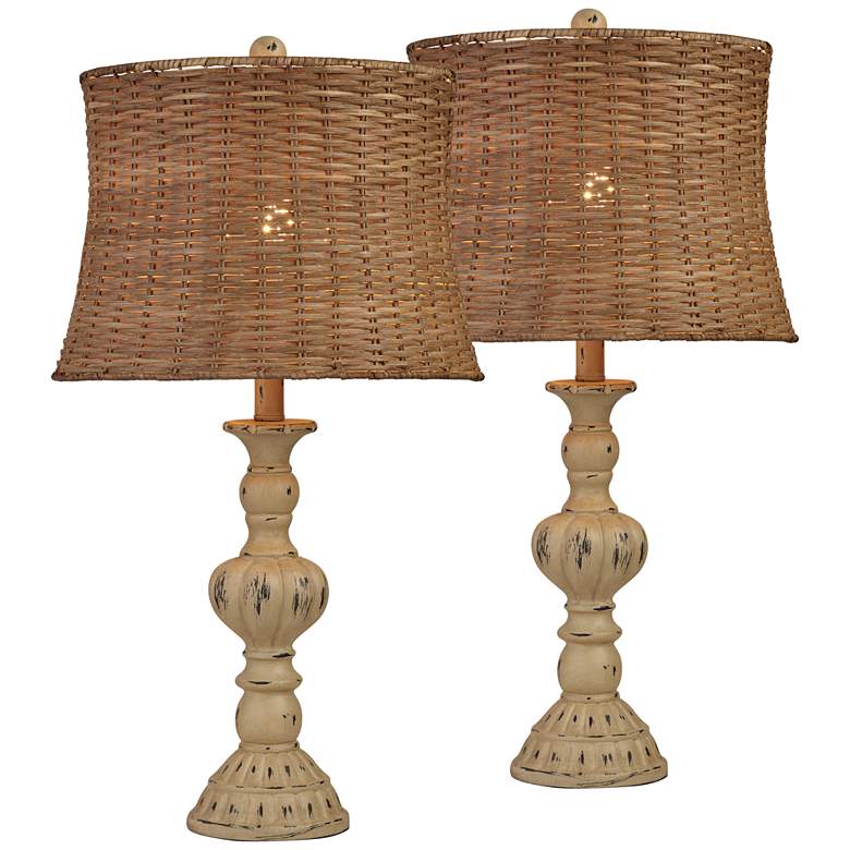 Image 2 John Timberland Trinidad 26 1/2" Vintage Finish Table Lamps Set of 2