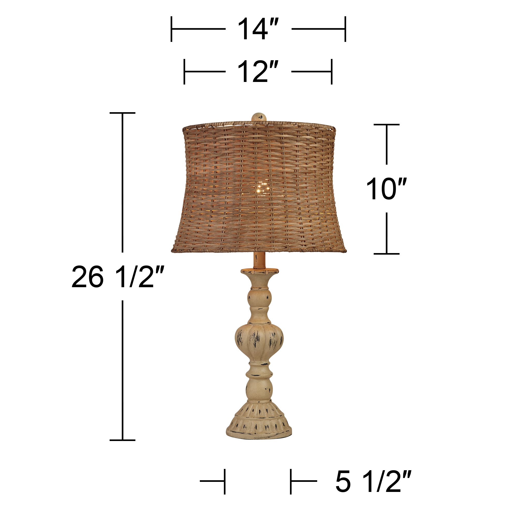 John Timberland Trinidad 26 1/2" Vintage Finish Table Lamps Set of 2