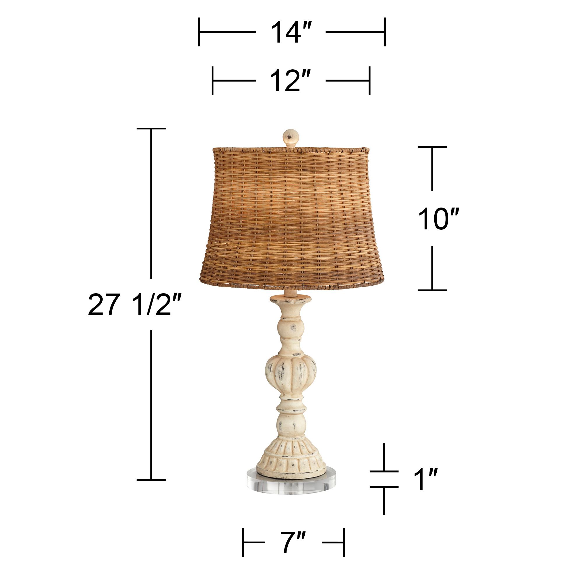 Image 5 John Timberland Trinidad 27 1/2" White Candlestick Lamps with Risers more views
