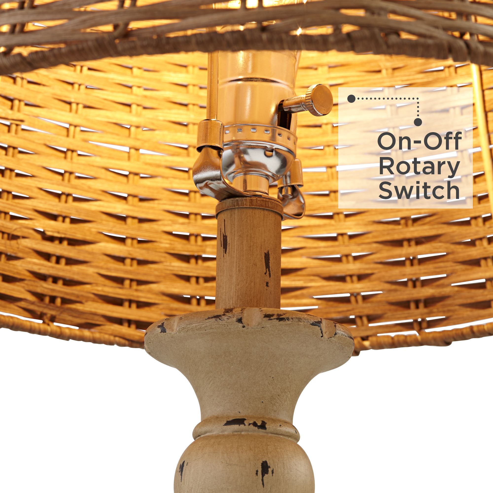 John Timberland Trinidad Antique White Candlestick Table Lamps Set of 2