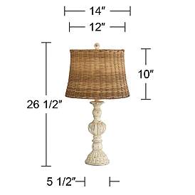 Image5 of John Timberland Trinidad Antique White Candlestick Table Lamps Set of 2 more views