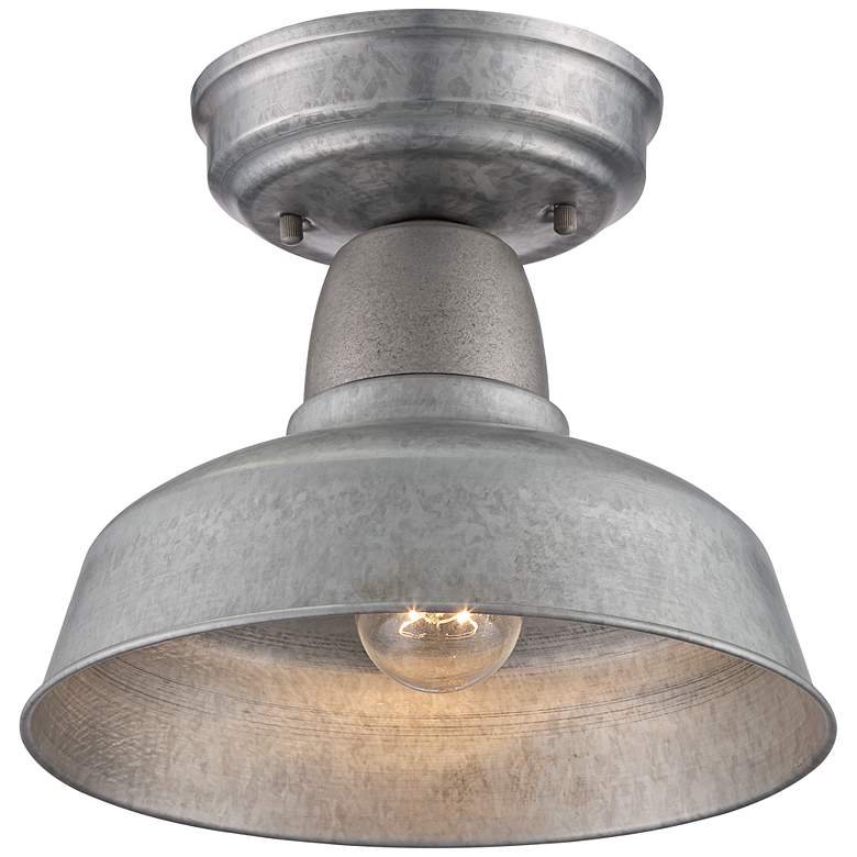Image 3 John Timberland Urban Barn 10 1/4" Galvanized Outdoor Ceiling Light