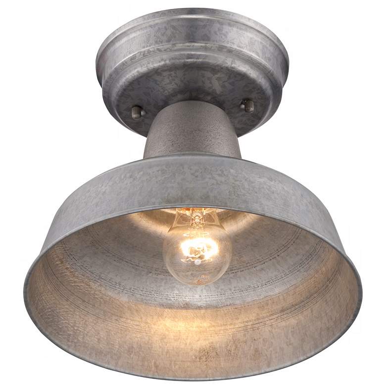 Image 6 John Timberland Urban Barn 10 1/4" Galvanized Outdoor Ceiling Light more views
