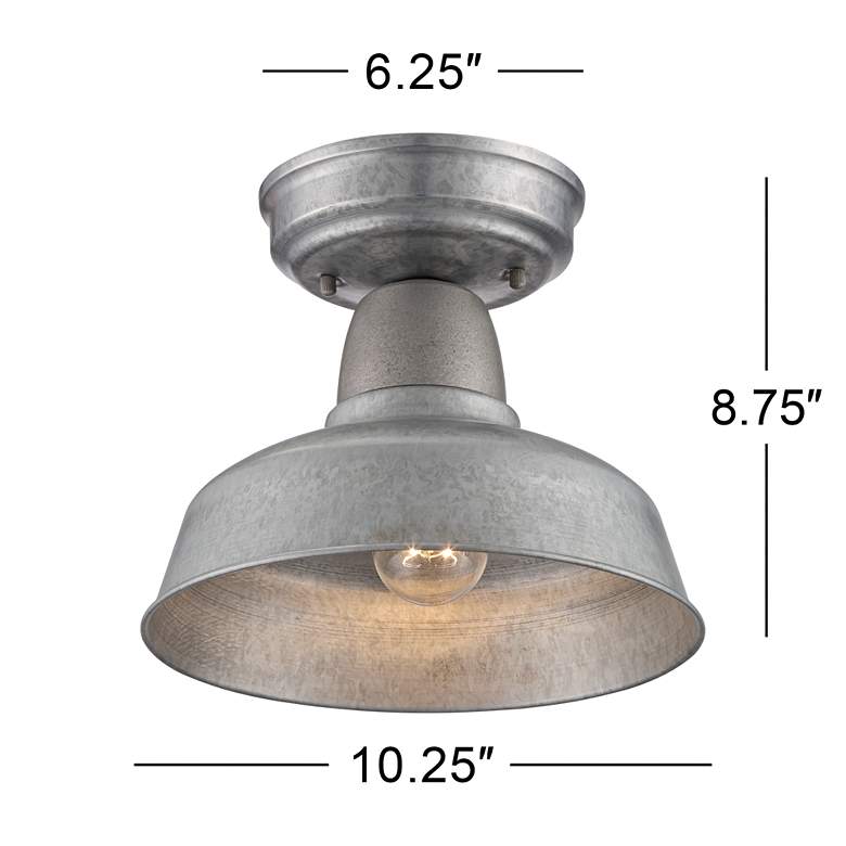 Image 7 John Timberland Urban Barn 10 1/4" Galvanized Outdoor Ceiling Light more views