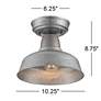 7_John Timberland Urban Barn 10 1/4" Galvanized Outdoor Ceiling Light more views