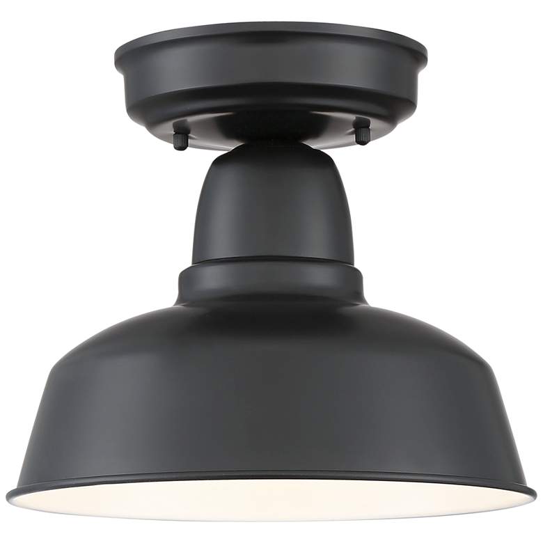 Image 2 John Timberland Urban Barn 10 1/4" Wide Black Outdoor Ceiling Light