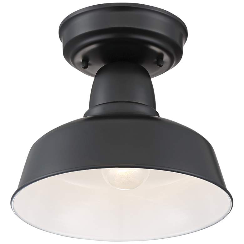 Image 6 John Timberland Urban Barn 10 1/4" Wide Black Outdoor Ceiling Light more views