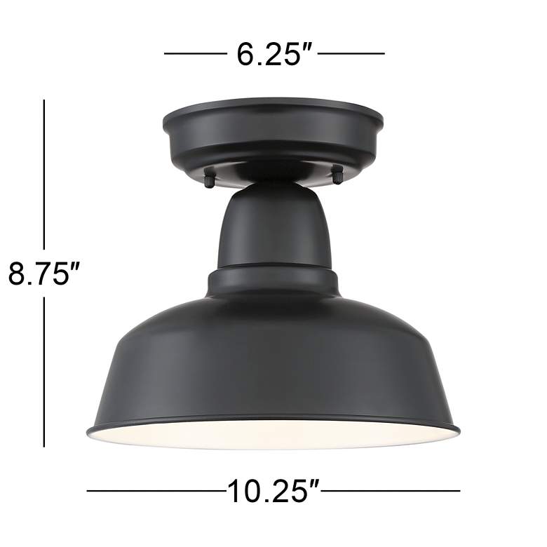 Image 7 John Timberland Urban Barn 10 1/4" Wide Black Outdoor Ceiling Light more views