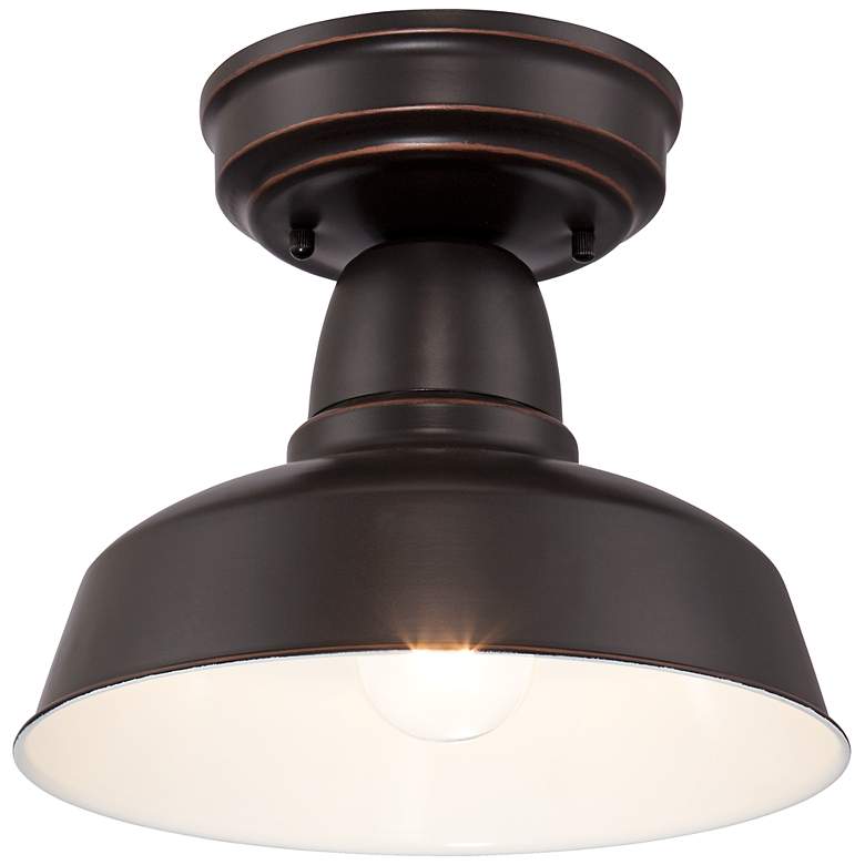 Image 3 John Timberland Urban Barn 10 1/4" Wide Bronze Outdoor Ceiling Light