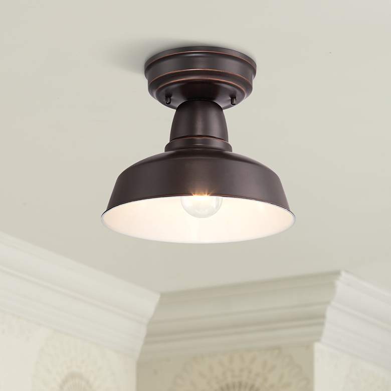 Image 2 John Timberland Urban Barn 10 1/4" Wide Bronze Outdoor Ceiling Light