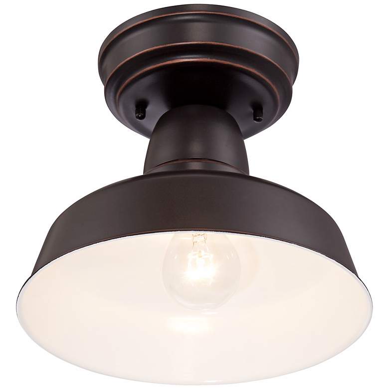 Image 6 John Timberland Urban Barn 10 1/4" Wide Bronze Outdoor Ceiling Light more views