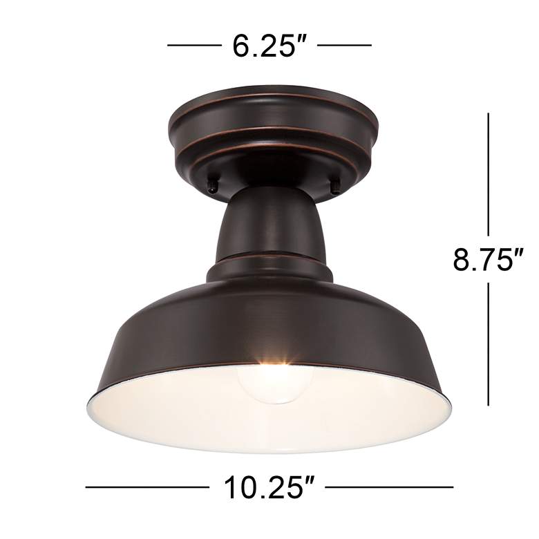 Image 7 John Timberland Urban Barn 10 1/4" Wide Bronze Outdoor Ceiling Light more views