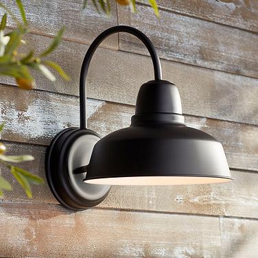 John Timberland Urban Barn 13" High Black Outdoor Barn Wall Light
