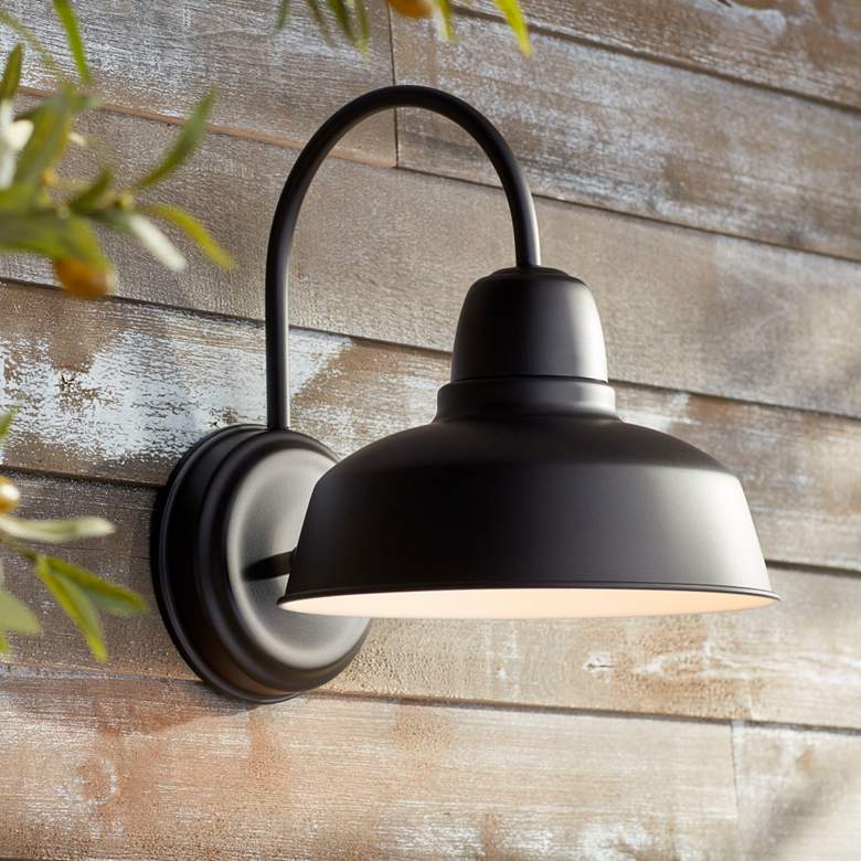 Image 1 John Timberland Urban Barn 13" High Black Outdoor Barn Wall Light