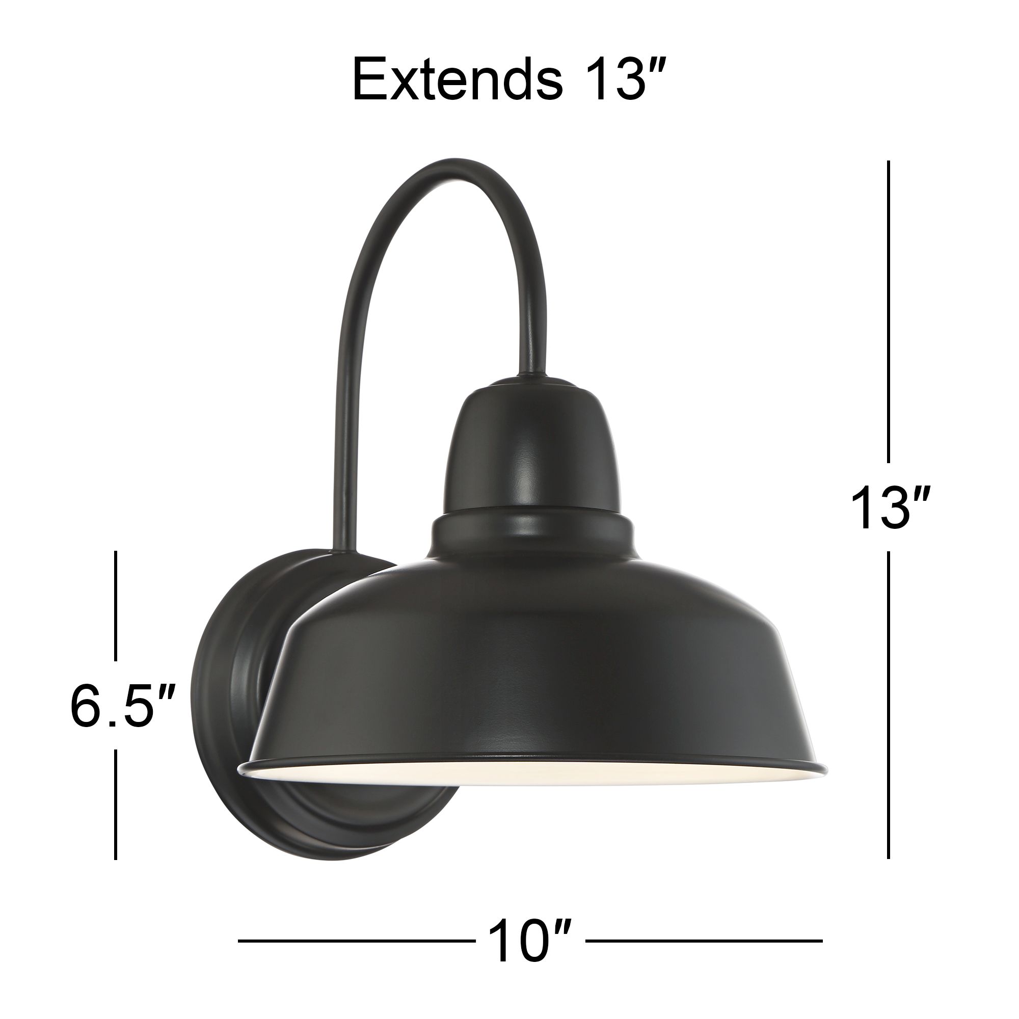 John Timberland Urban Barn 13" High Black Outdoor Barn Wall Light in scene