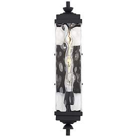 Image4 of John Timberland Valentino 22" Black and Water Glass Outdoor Wall Light more views