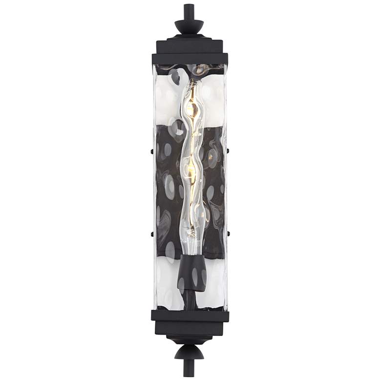 Image 4 John Timberland Valentino 22 inch Black and Water Glass Outdoor Wall Light more views