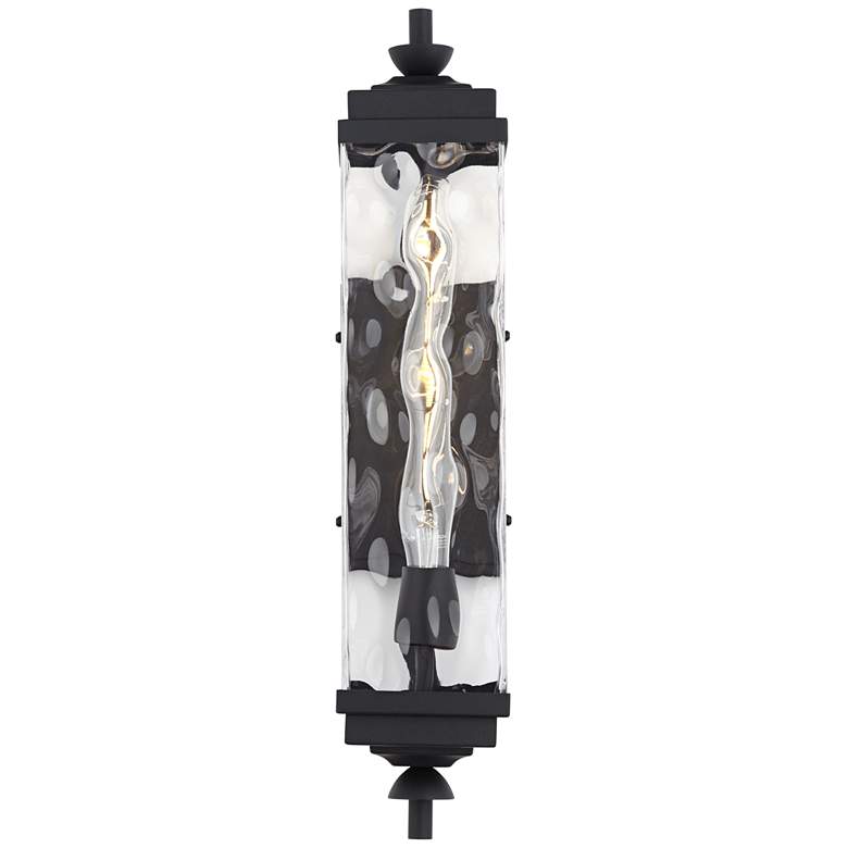 Image 5 John Timberland Valentino 22" Black and Water Glass Outdoor Wall Light more views
