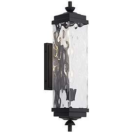 Image5 of John Timberland Valentino 22" Black and Water Glass Outdoor Wall Light more views