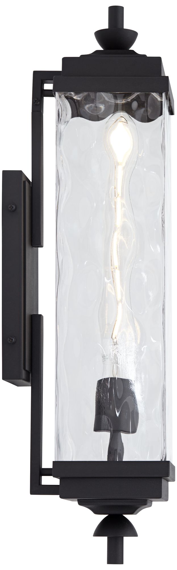 Watch A Video About the John Timberland Valentino Black and Water Glass Outdoor Wall Light