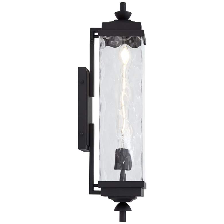 Image 6 John Timberland Valentino 22 inch Black and Water Glass Outdoor Wall Light more views