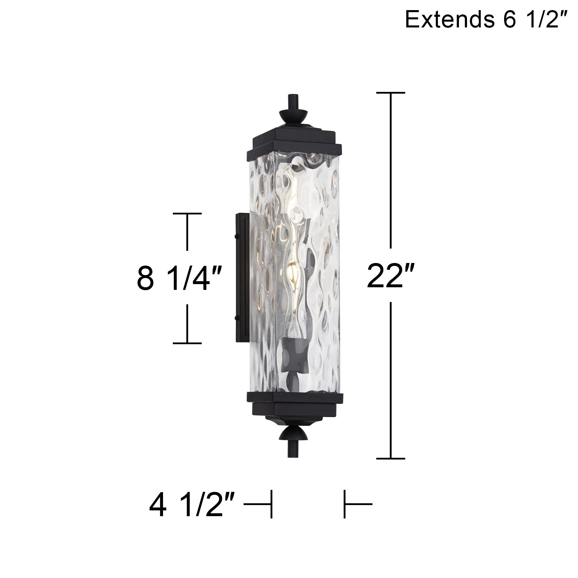 Watch A Video About the John Timberland Valentino Black and Water Glass Outdoor Wall Light