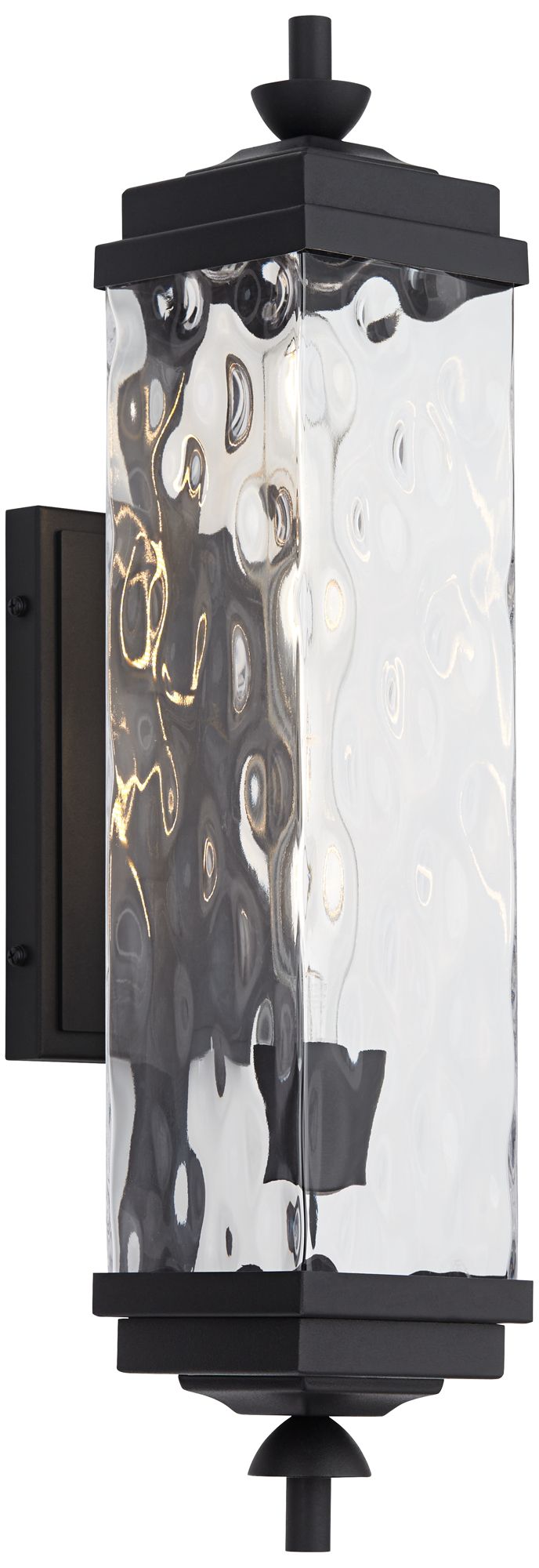 Watch A Video About the John Timberland Valentino Black and Water Glass Outdoor Wall Light