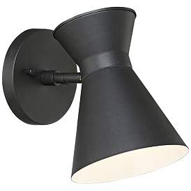 Image2 of John Timberland Vance 8" Black LED Swivel Modern Outdoor Wall Light