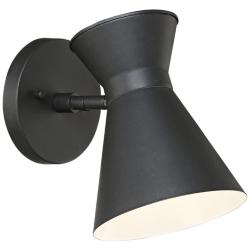 John Timberland Vance 8" Black LED Swivel Modern Outdoor Wall Light