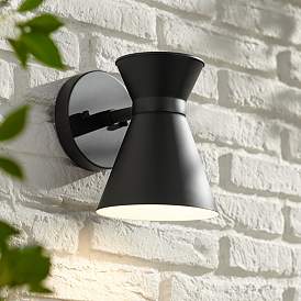 Image1 of John Timberland Vance 8" Black LED Swivel Modern Outdoor Wall Light