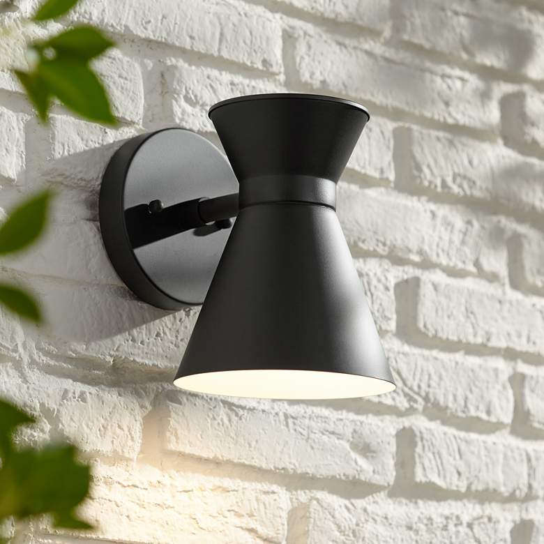 Image 1 John Timberland Vance 8 inch Black LED Swivel Modern Outdoor Wall Light